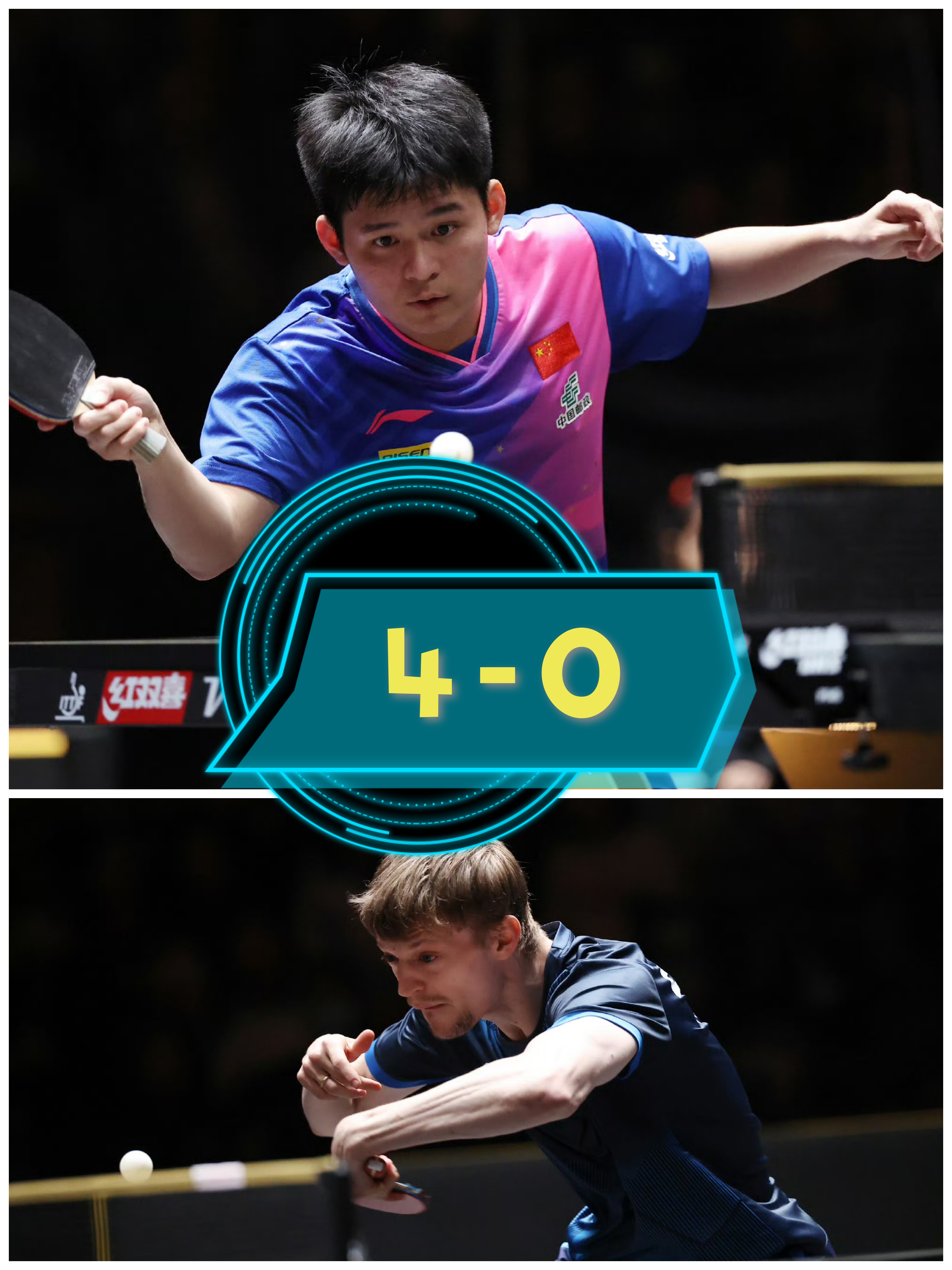 德国乒乓球队逆转英国乒乓球队，马龙高光表现